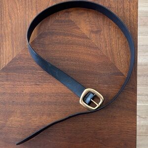 Madewell Black Belt with Gold Buckle